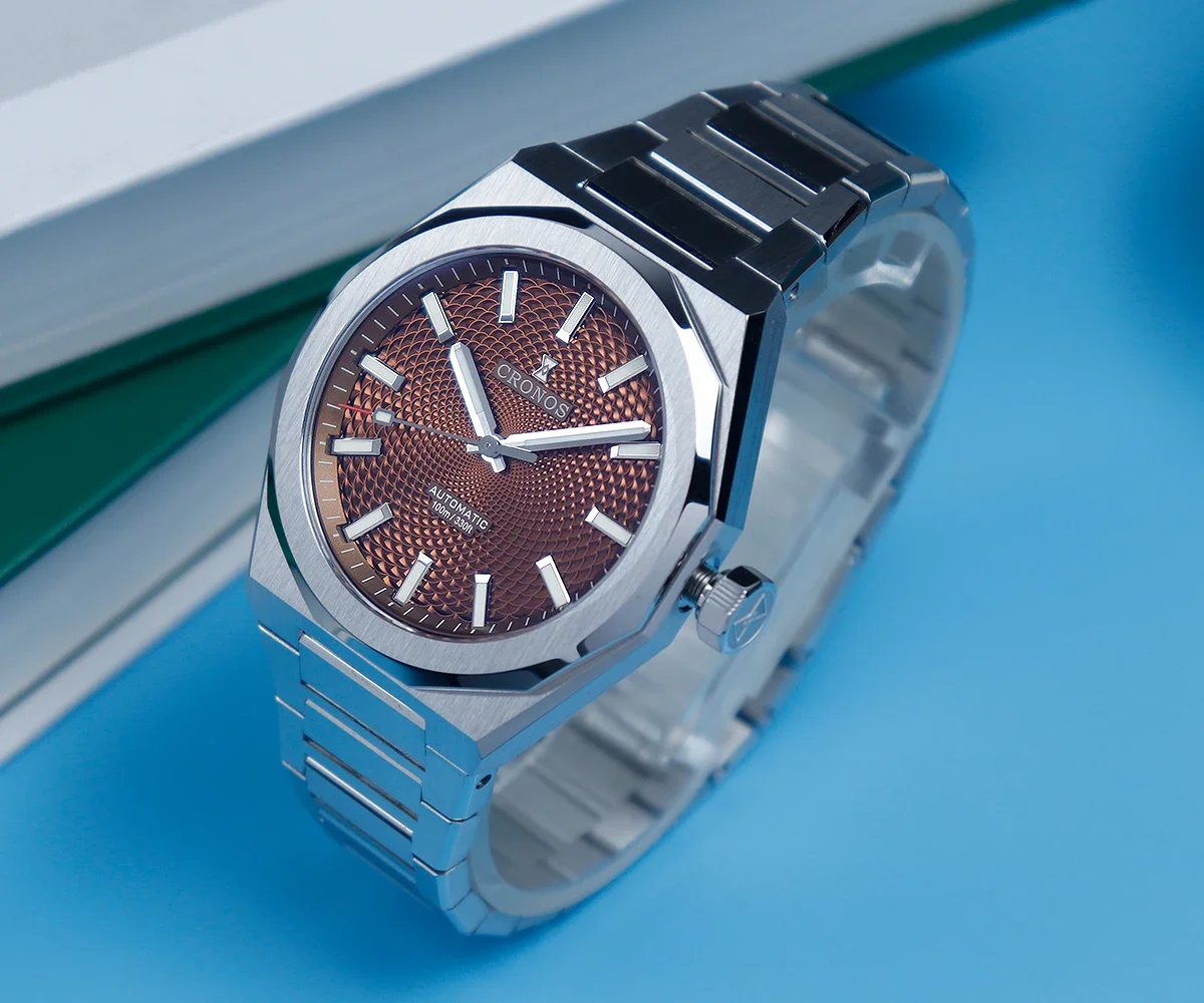 Cronos L6028 V3 المعين / Perlage Dial Limited 39mm PT5000/90S5 See-through Caseback ساعات المعصم الأوتوماتيكية للرجال 10ATM Lumious