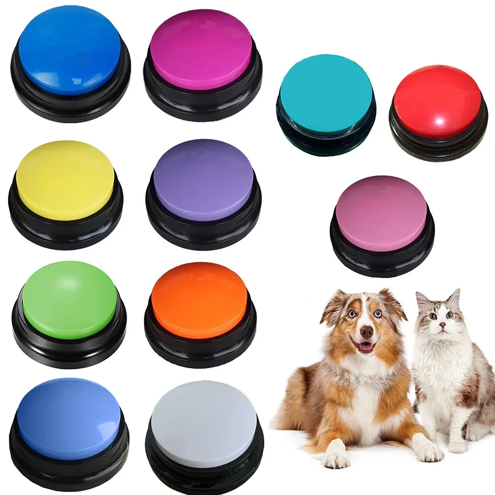 Voice Recording Button Pet Toys Dog Buttons for Communication Pet Training Buzzer Recordable Talking Button Intelligence Toy