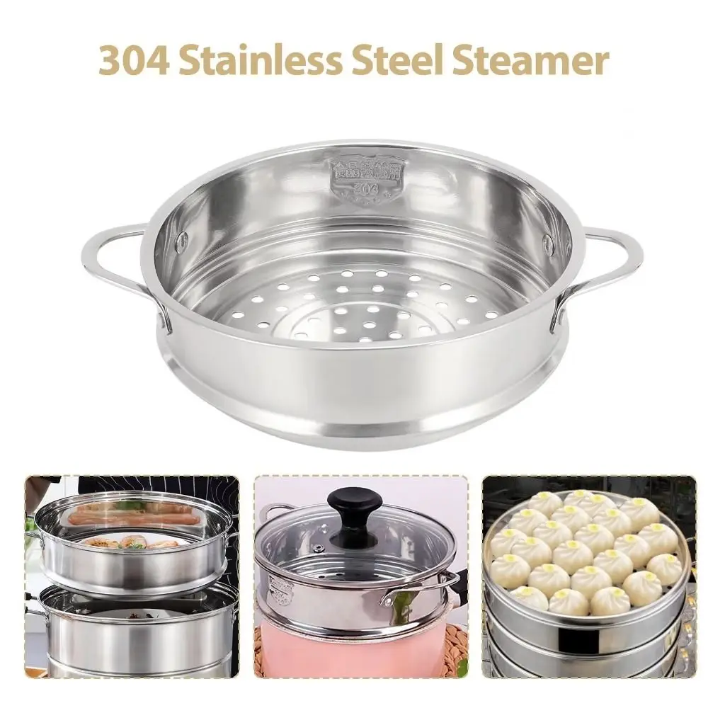 New 304 Stainless Steel Steamer Basket Kitchen Cooking Tool with Double Ear Steam Rack Safe Material Generic Drain Basket