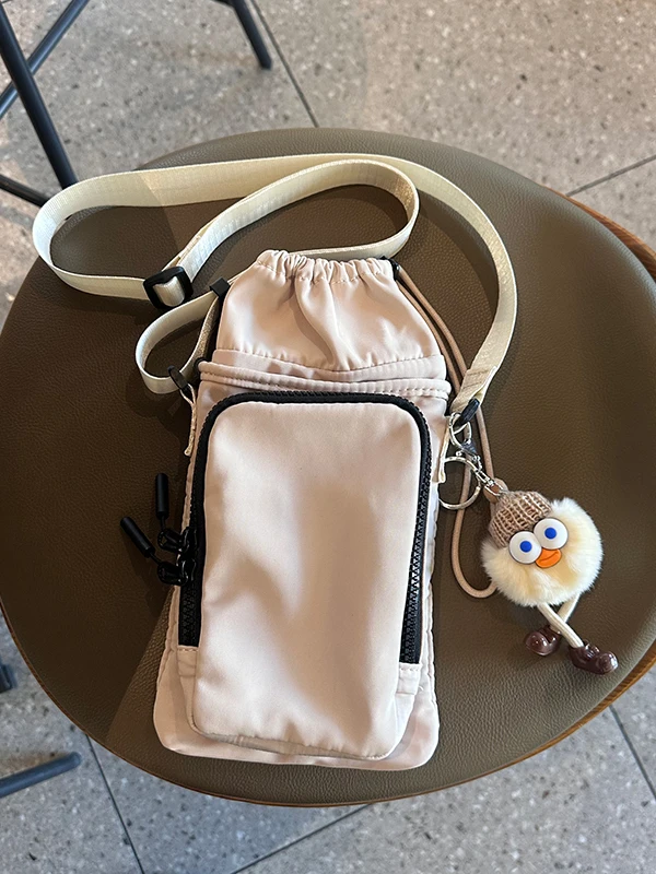 

Портативная сумка для бутылки с водой через плечо, уличная детская коляска, водонепроницаемая легкая чашка-зонтик, сумка для мобильного телефона, нейлон, чистый цвет