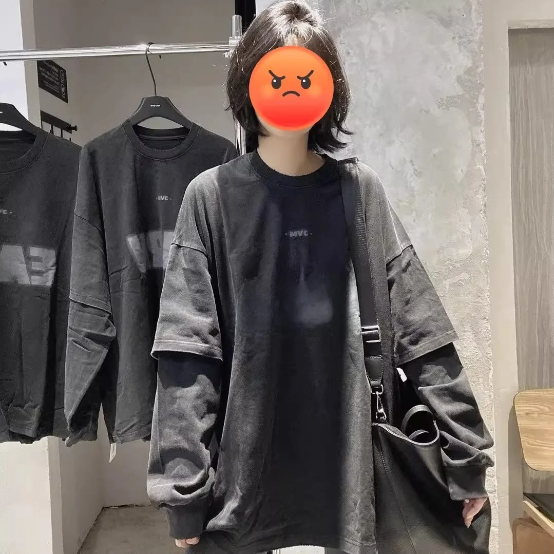 

Свитшот большого размера на осень-зиму с буквенным принтом Mo Комплект из двух предметов Long Sve круглый Ne Мужская женская спортивная одежда из полиэстера...