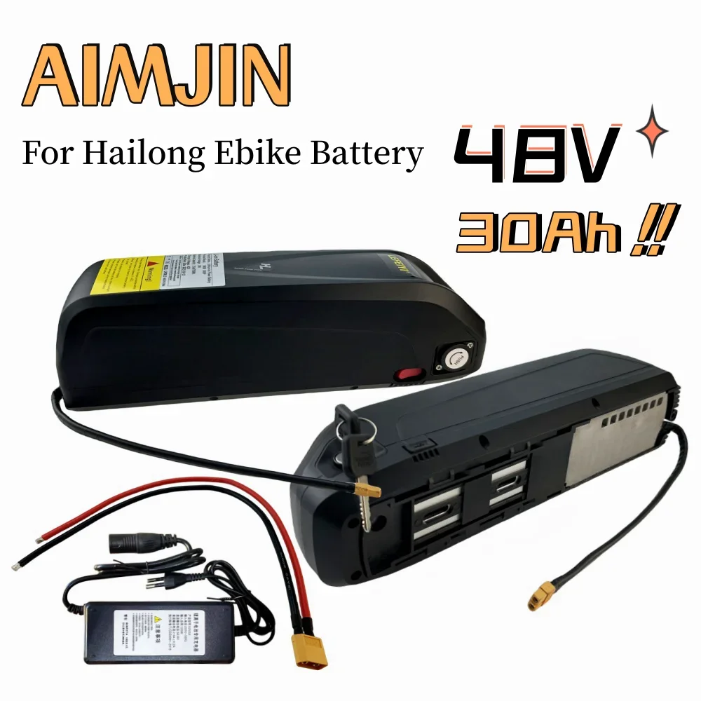 

18650 13S5P For Hailong 48V 30Ah Electric bicycle Battery built-in balance BMS USB with charger