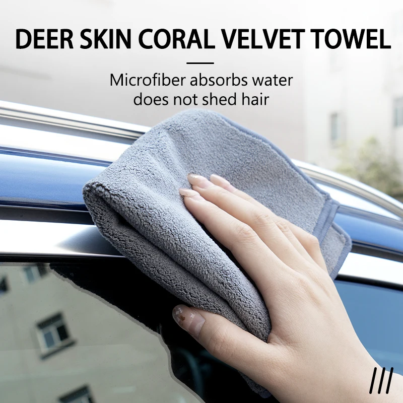 Coral Car Wash Cloth Microfiber Towel Car Cleaning Drying Cloth For Changan CS75 CS35 CS15 CS55 CS95 CS85 CX70 EADO CX20 Alsvin