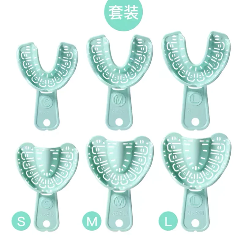 

6Pcs/Set Dental Impression Plastic Tray S/M/L Dental Implant Tray Full Mouth Removable Partial Mold Tray Easy To Fold