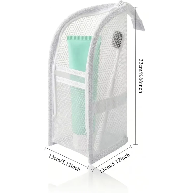 Stehende Netz-Kulturtasche, tragbare, wasserdichte EVA-Reise-Kosmetiktasche, faltbarer Zahnbürsten-Organizer, Damen-Badezimmer-Aufbewahrungsbeutel – Detail 1