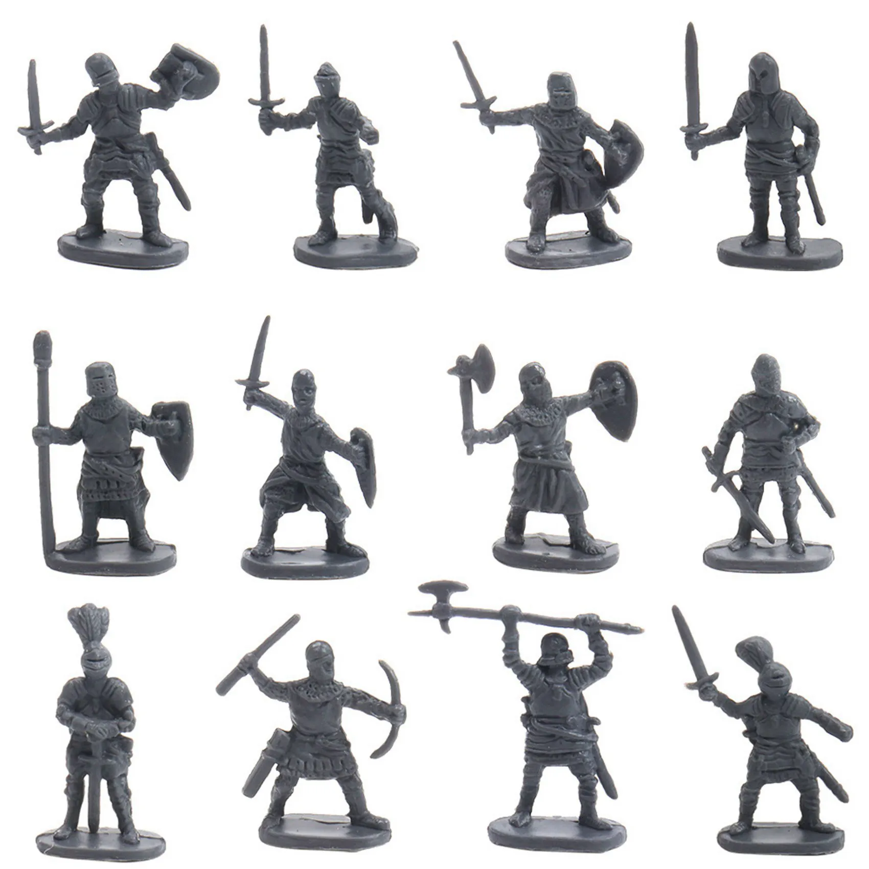 AS96-1:72 1000/ensemble figurines de soldats anciens en plastique soldats archaïques hommes épéiste figurine d'action bricolage scène de guerre gris