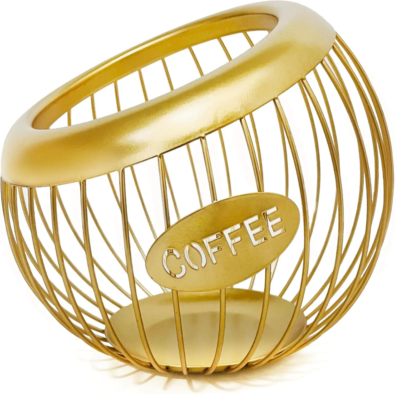 

Органайзер для кофейных капсул большой вместимости для Keurig K-Cup и Nespresso Vertuo, металлическая корзина для хранения с золотистым покрытием