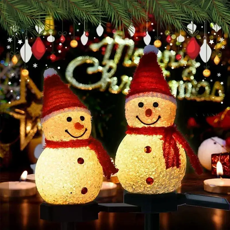 

C2 Outdoor Solar Lamp Christmas Snowman Ground Lights Solar Charge Indoor Villa Lawn Garden Decorative Lamp Atmosphere Led Light