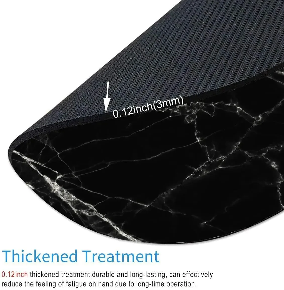 Marble Mouse Pad Waterproof Circular Small Mouse Pad Non-Slip Rubber Base MousePads for Office Computer Laptop (Black Marble)