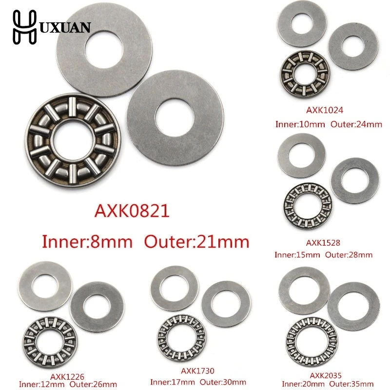 3-in-1 Plane Axial Ball Bearing Thrust Bearing AXK0821-AXK2542 Thrust Needle Roller Bearing With Two Washers