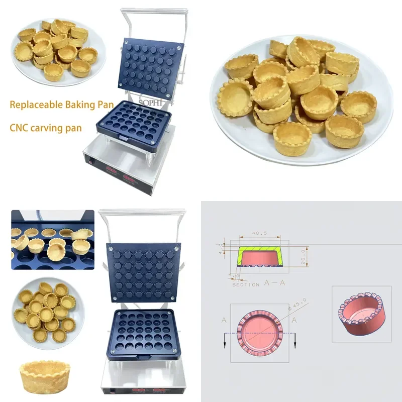 for Guangzhou Shoufei Round Tart Shell Machine with Tooth Pattern Internet Celebrity Tower Shell Tart Bottom Fruit Tower