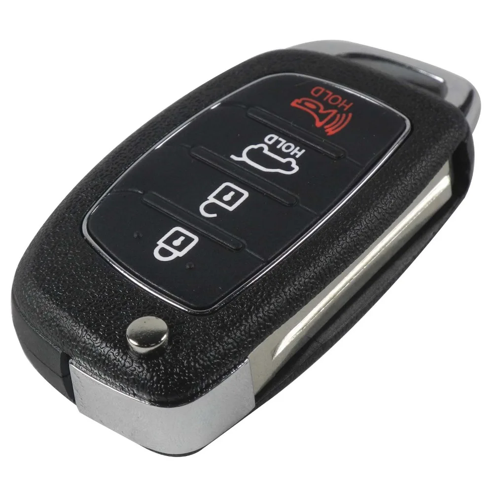 jingyuqin 3/4 Buttons Flip Folding Remote Key Fob Shell For Hyundai HB20 SANTA FE IX35 IX45 Accent I40 TOY40 Key Case