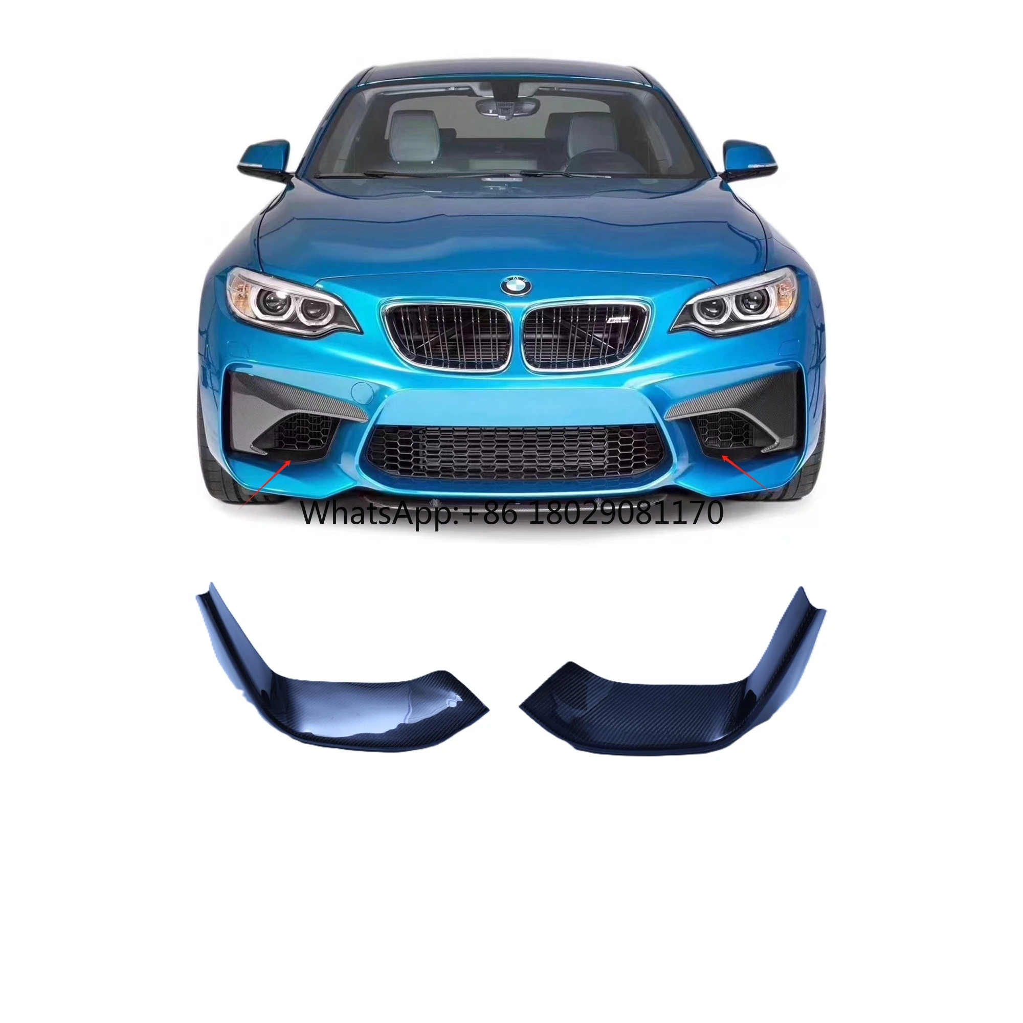 カーボンファイバーフロントバンパースプリッター,bmw mmc,m2,f22 f87,2016-2021用エアベント