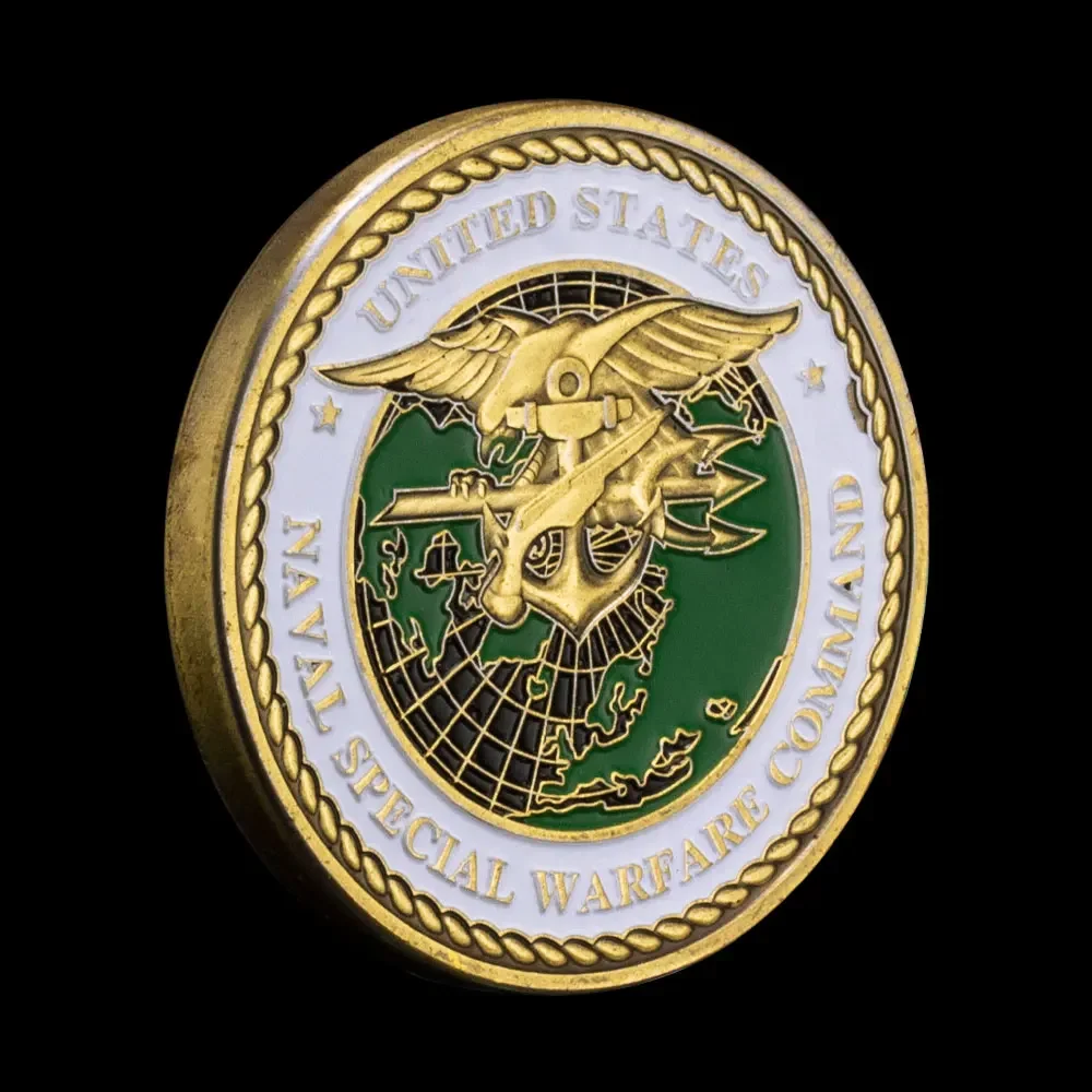 USA Navy Seals Ancient Sea Air Land Naval Bronze Plated Challenge Coin Special Warfare Command Military Honor Coin