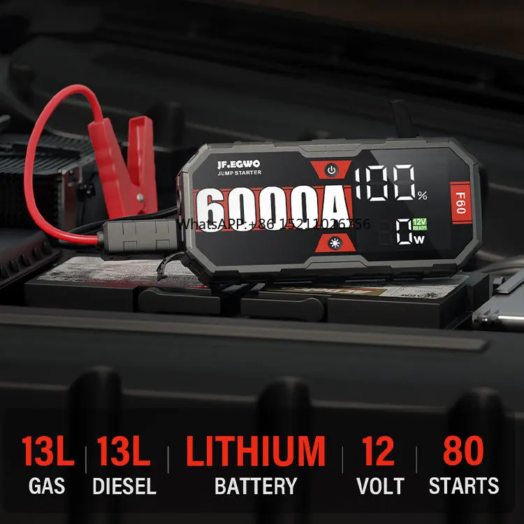 Custom 65W Power Bank Car Jump Starter Emergency Portable 6000AMP 12V Booster Jump Starter OEM