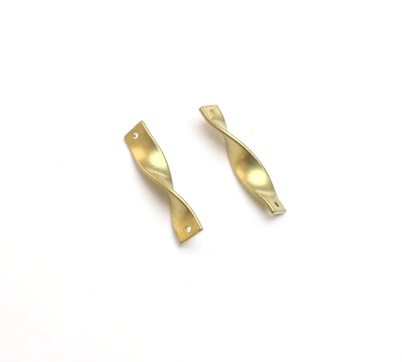 20 قطعة سحر مستطيل ملتوي، موصل سلسلة ربط، نتائج القرط، صناعة المجوهرات بنفسك، 23.8 × 5 × 1 مم - R2855 #2