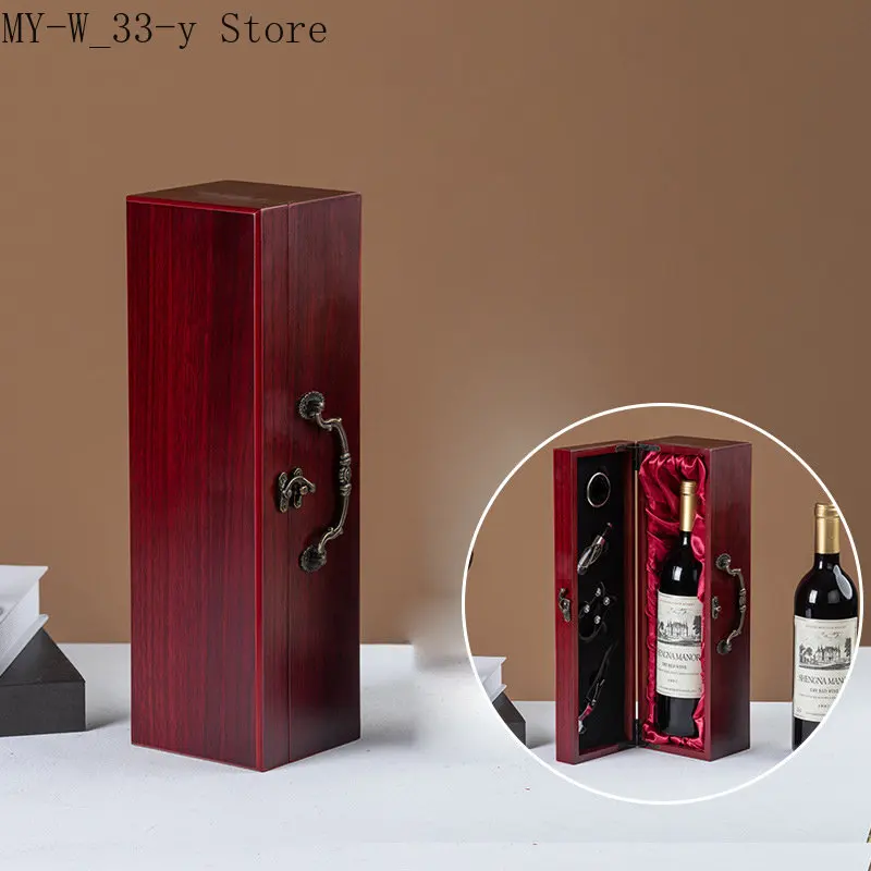 

Single / Double Red Wine Champagne Tote Carrier Handle Travel Case PU Leather Wine Bottle Box Leather Luxury Bag Organizer Gift