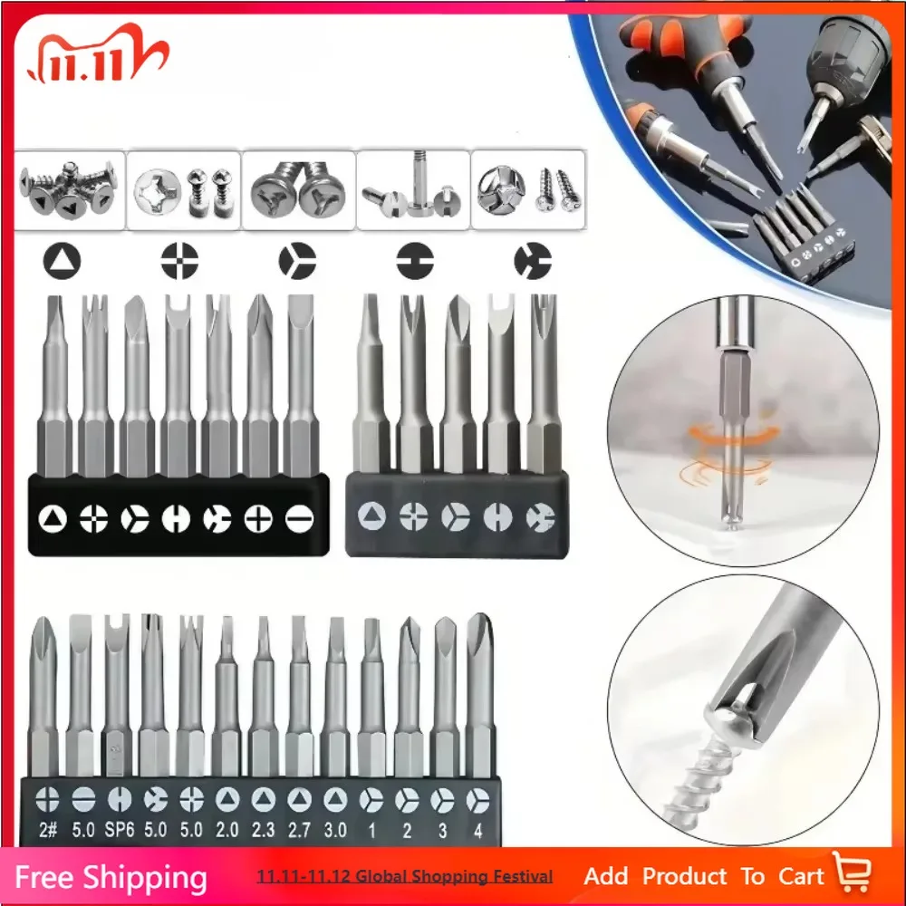 Special-shaped Screwdriver Set 50mm U-shaped Y-Type Triangle Inner Cross Three Points Screwdriver Bit Tool Kit L-wrench 