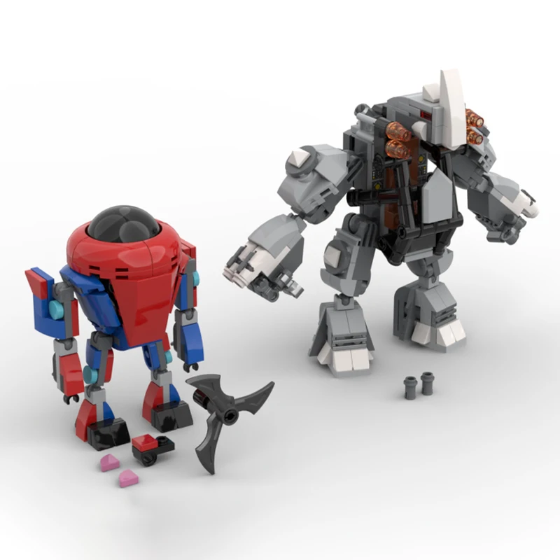 321PCS Two-In-One Rhino And Mech Robot Model MOC Custom Puzzle Building Blocks Assembly Toy Creative Character Educational Gift
