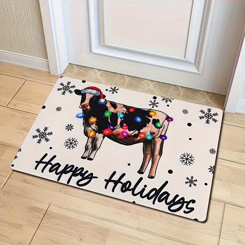 سجادة عيد الميلاد جولي كاو: سجادة باب غرفة النوم المنزلية المضيئة لعطلاتك، سجادة أرضية، ناعمة ومريحة، غير قابلة للانزلاق #3