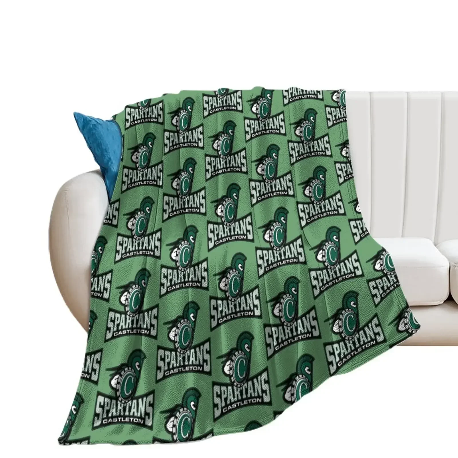 Castleton U Spartans Throw Blanket Comforter Nap blankets and throws Blankets