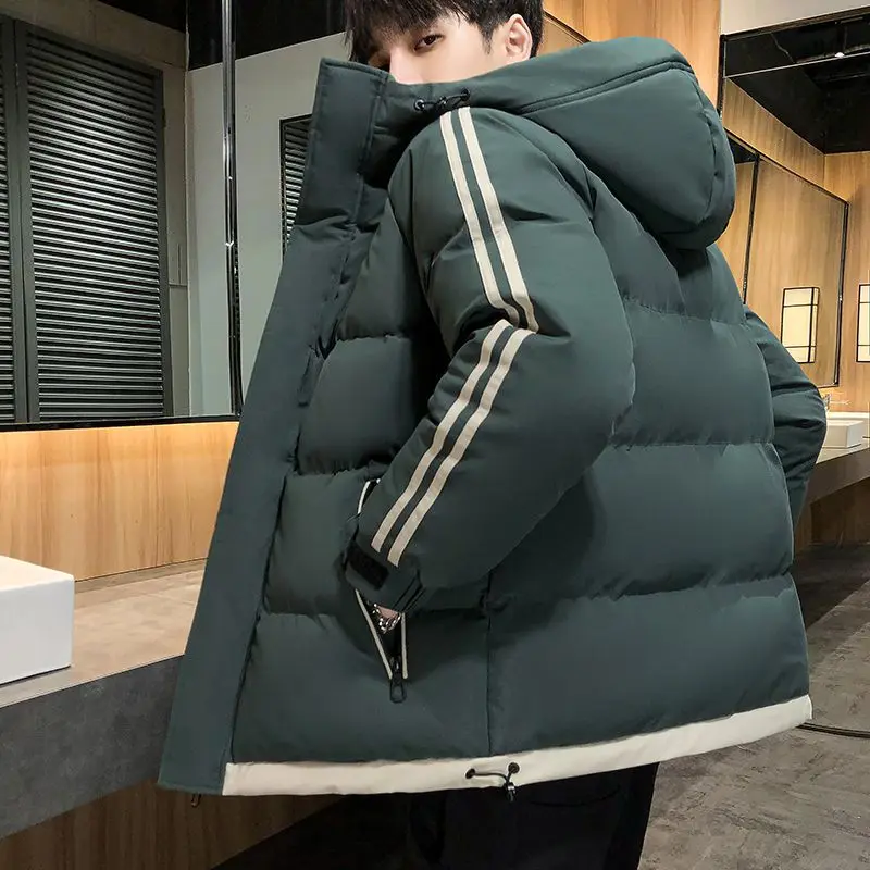 الرجال الشتاء سميكة القطن وسادة مبطنة 2025 معطف دافئ للشباب العصرية الخبز نمط ملابس خارجية سميكة صوف مبطن سترة #2