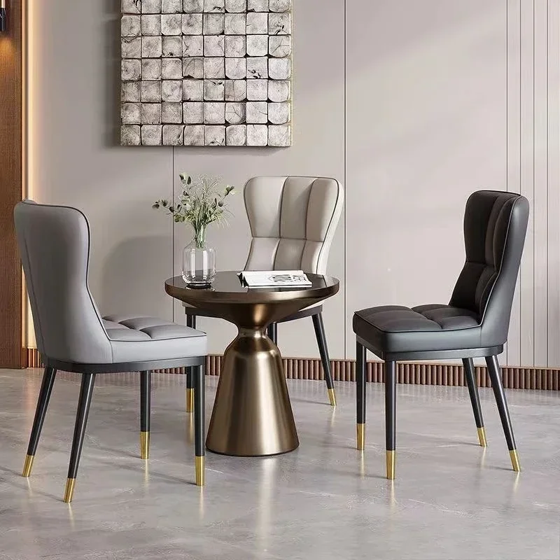 Light Luxury Soft Package Dining Chair Nordic Style Restaurant Coffee Shop Hotel Leisure Backrest Book Table Chair