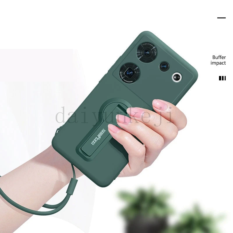 Silicone Phone Case For ZTE Nubia Z50 Ultra Z50Ultra Nubia Z60 Z60ultra Case Shockproof Soft Cover With Holder Strap Funda