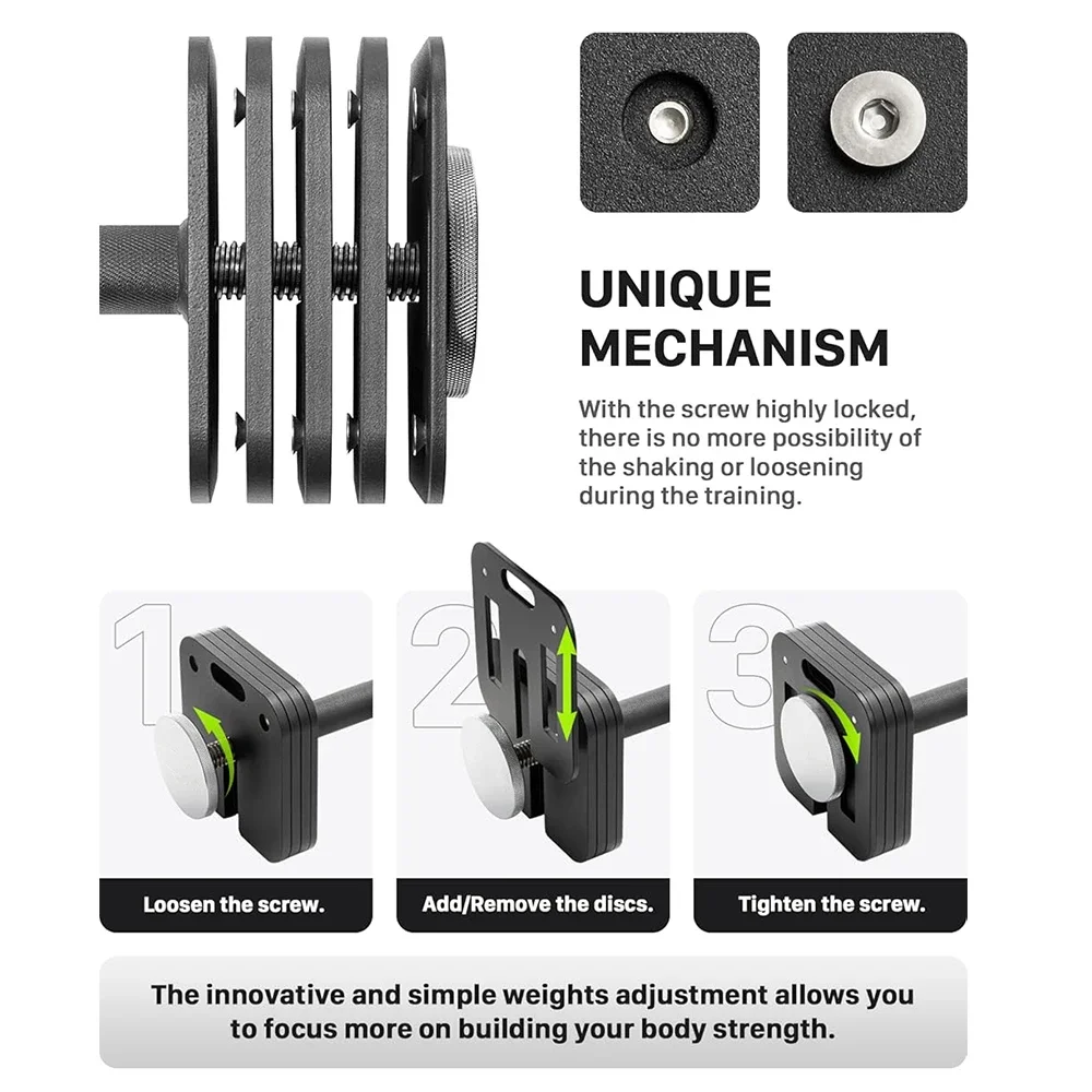 Square adjustable dumbbells for all fitness levels Easy to use 20kg 36kg 39-65kg