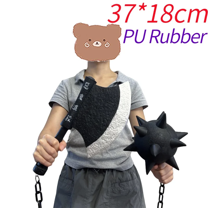 1:1 machado e faca espada larga himejima gyomei adereços meteoroite martelo demon slayer armas segurança borracha do plutônio cosplay modelo