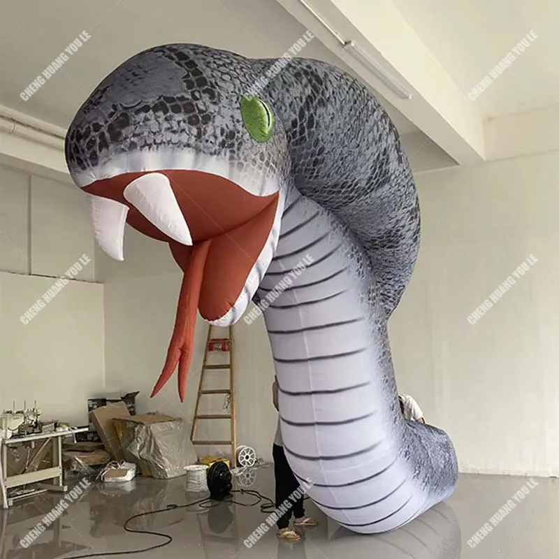 Modelo de desenho animado animal inflável de cobra inflável gigante para decoração