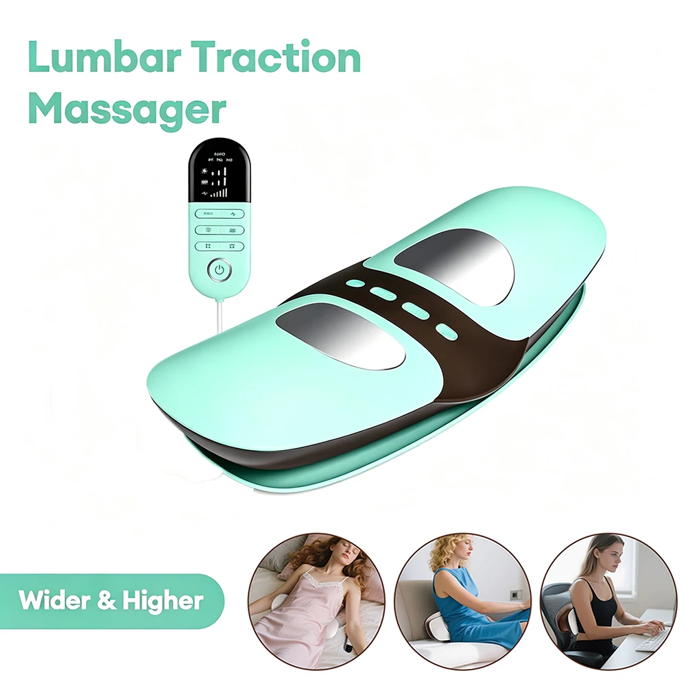 Image of Airbag-Traktions-Lendenmassagegerät Elektrisches Rückenmassagegerät mit Einstellbarer Vibration Ergonomische Wirbelsäulenstütze für Entspannung zu Hause