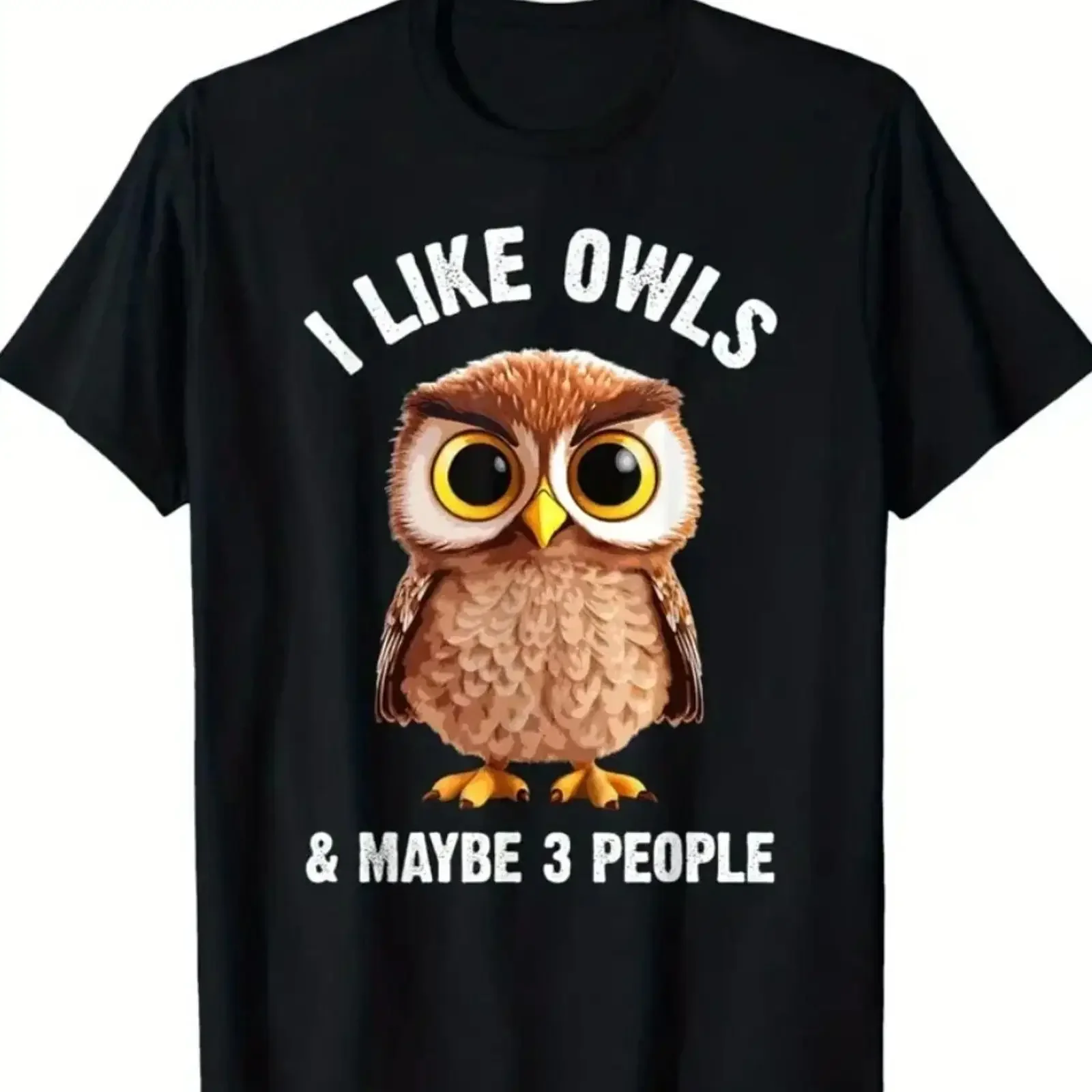 I Like Owls Maybe 3 People Herren Fun T Shirt Spruch Eule Humor Bild 1 von vintage Washed Versatile Unisex Soft