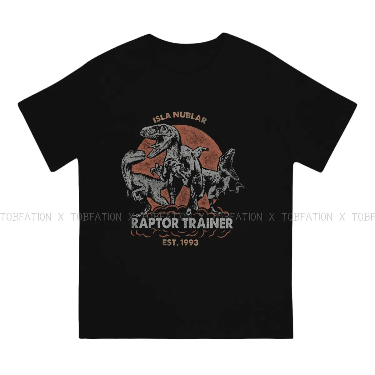 Jurassic Park Dinosaurs Film Pure Cotton TShirt Isla Nublar Raptor Trainer EST 1993  Classic T Shirt Leisure Men Tee Shirt