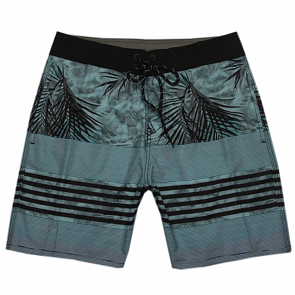 

Hot New Summer Leaf Printed Vacation Bermuda Shorts Men's Surf Swim Boardshorts Sport Quick-dry Homme Stretchy Fitness Shorts