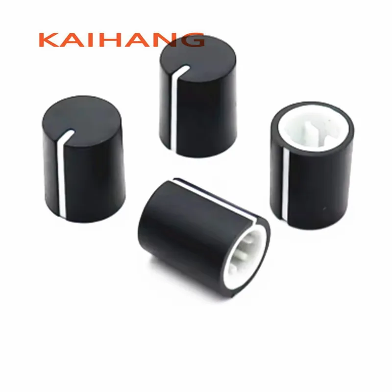 10PCS 11*13.5MM Plastic Knob Cap Potentiometer Encoder Knob Cap Amplifier Volume Knob Cap Flower /D Shaped 180℃ Inner Hole 6mm