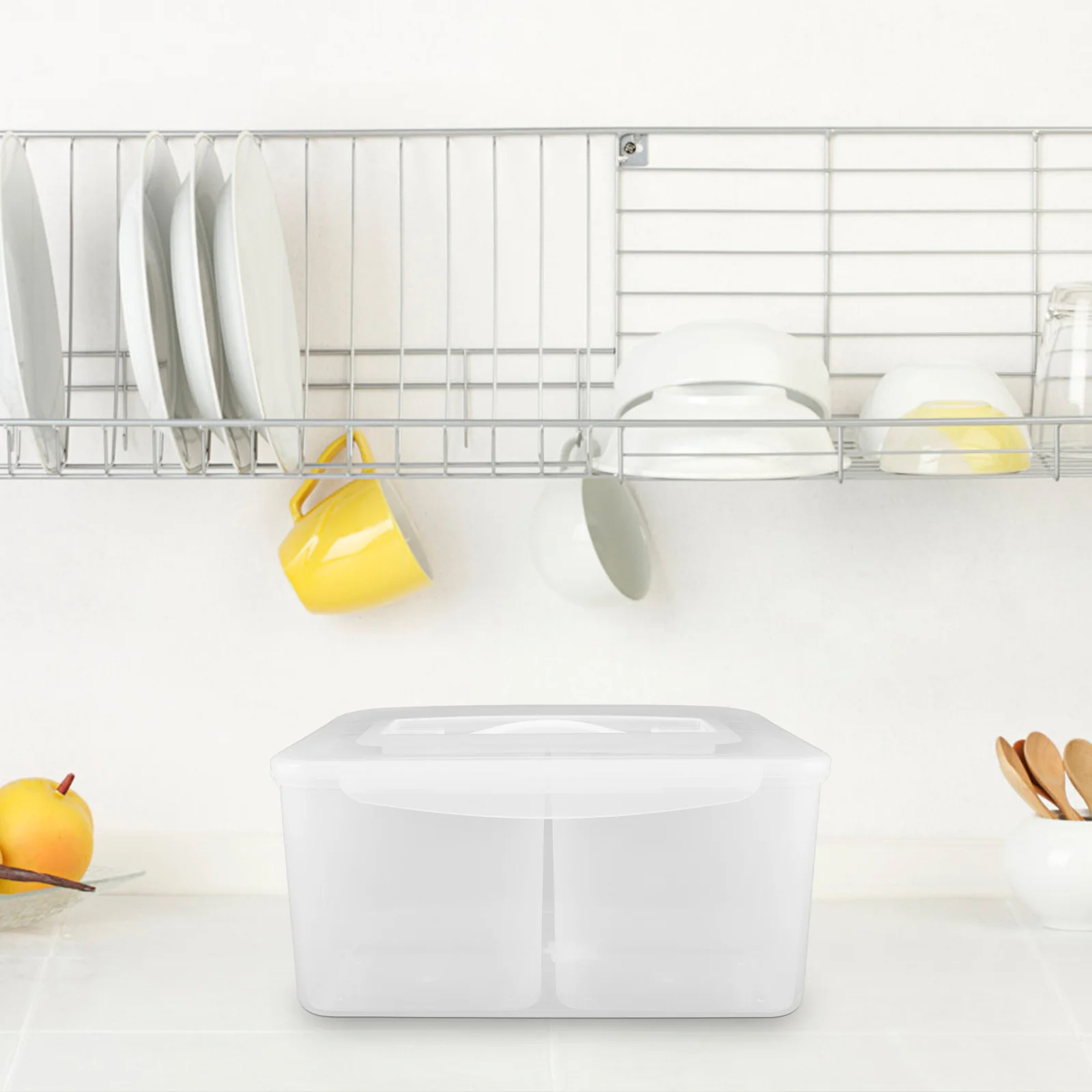 

8L Large Capacity Plastic Storage Container with Multiple Compartments Airtight Transparent Food Organizer for Grains Cereals