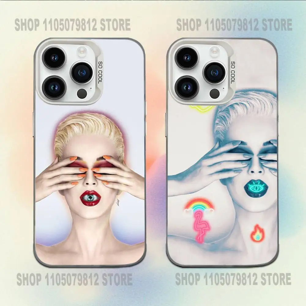 

K-Katy Witness Smile Perry Phone Case For iPhone 16,15,14,13,12,11,Mini,Pro,E,MAX White Candy Matte Shockproof Cover