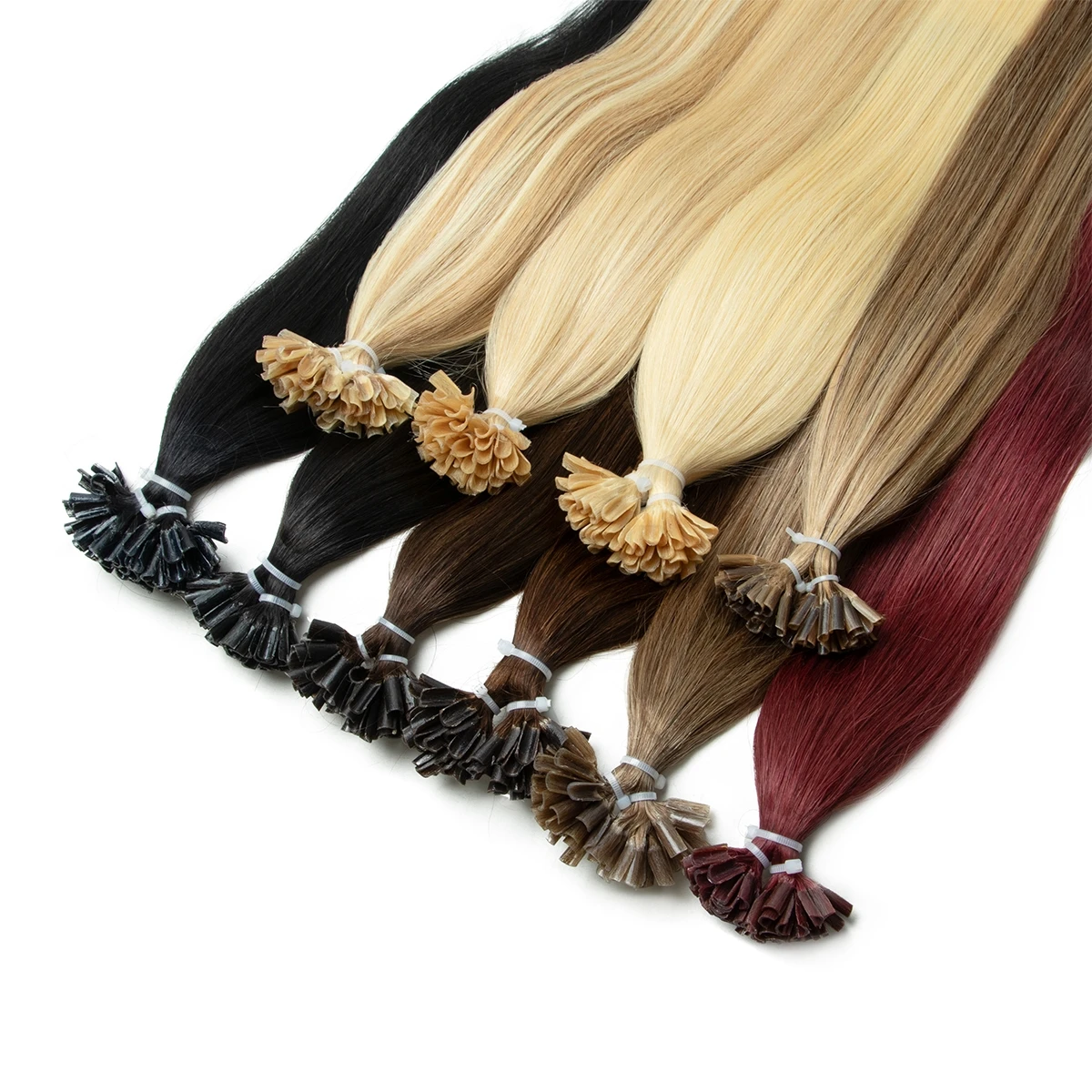 BOYMIA U Tip Fusion Hair Extensions Nageltips Blond Echt haar Italiana 1,5 cm lang Keratine Haarbindingen 12-24 inch 50 strengen