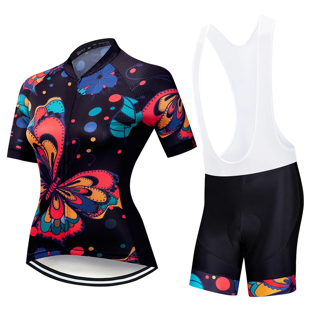 Women\'s Short Sleeve Cycling Jersey Set Summer MTB Bike Outdoor Cycling Clothing Bicycle Clothing Quick-Dry Breathable Clothes