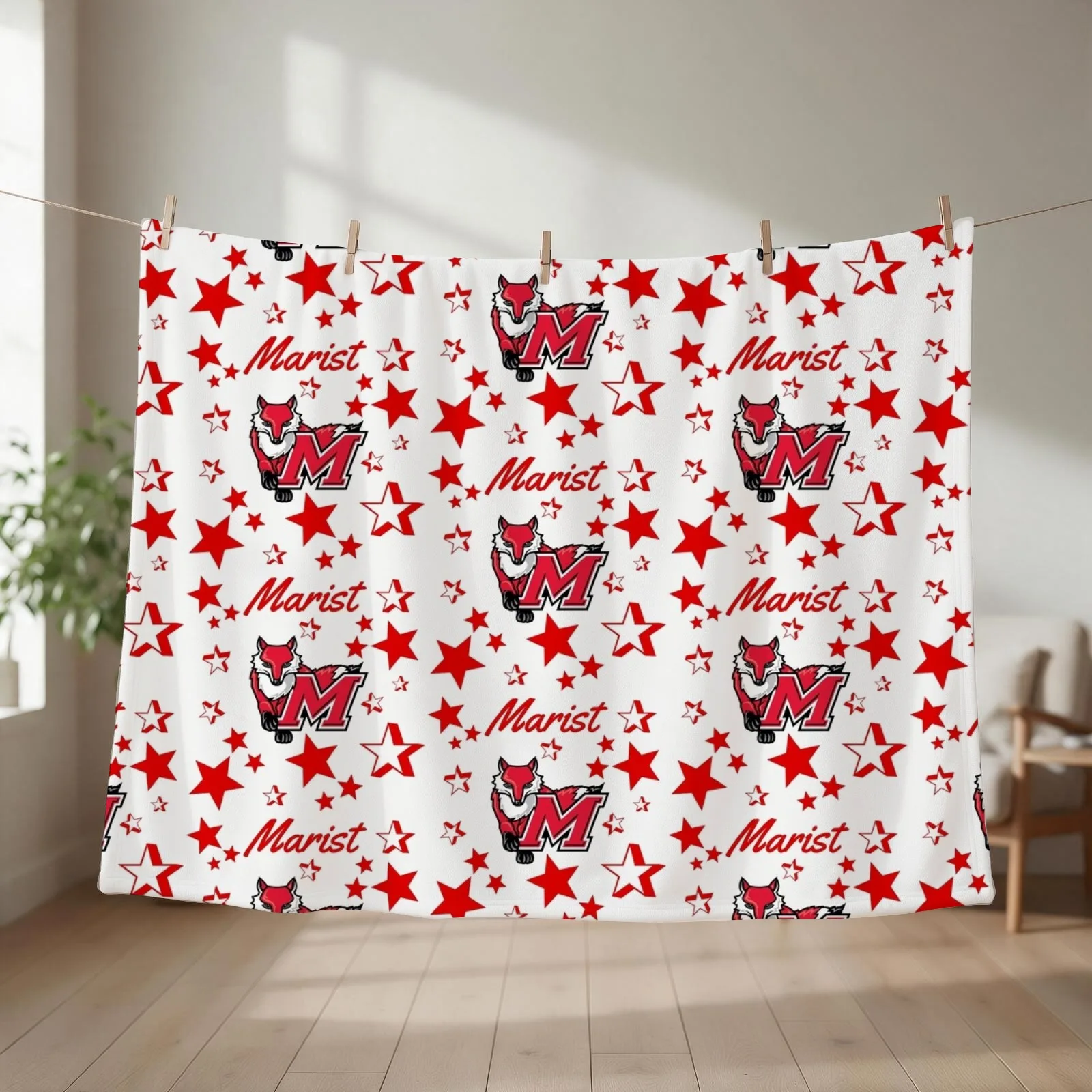 Marist Collage Throw Blanket Plush Thermal Flannel Picnic Blankets