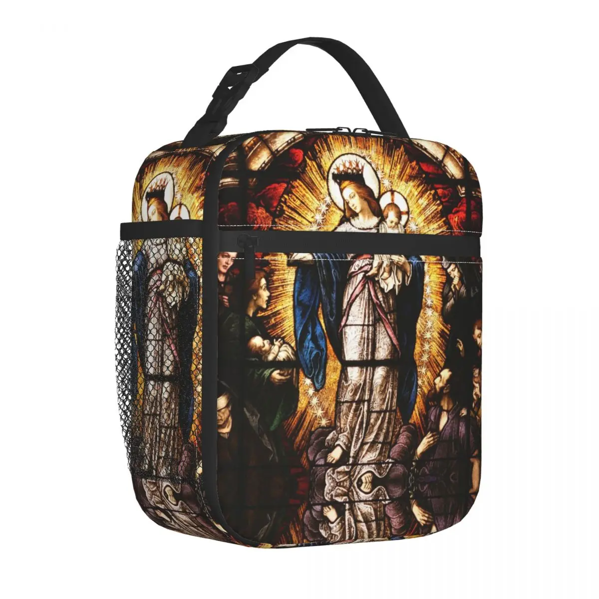 Os sacos isolados Virgin Mary do almoço, saco térmico Jesus Católica Cristo Deus Vintage Tote Lancheira, Recipiente De Refeição, Bolsas De Alimento