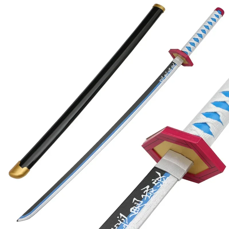 Demon Slayer Cosplay Blue Style Tomioka Yoshio 41inch Wood Sword Weapon Role Play Kimetsu no Yaiba Tanjiro 104cm Model Katana