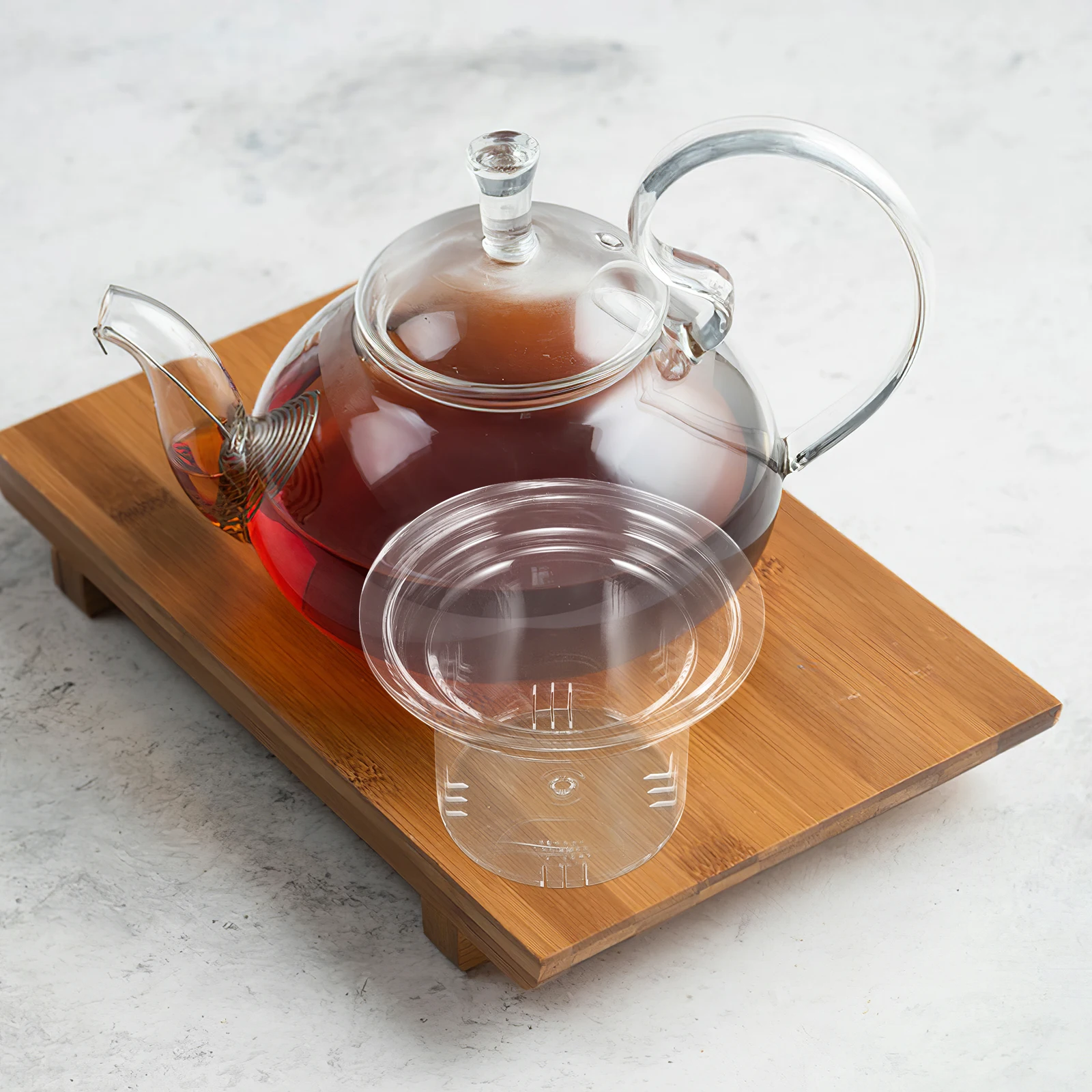 

Glass Tea Infuser Strainer Home Filter for Loose Leaves Easy to Use Dishwasher Safe Glass Tea Infuser Replacement