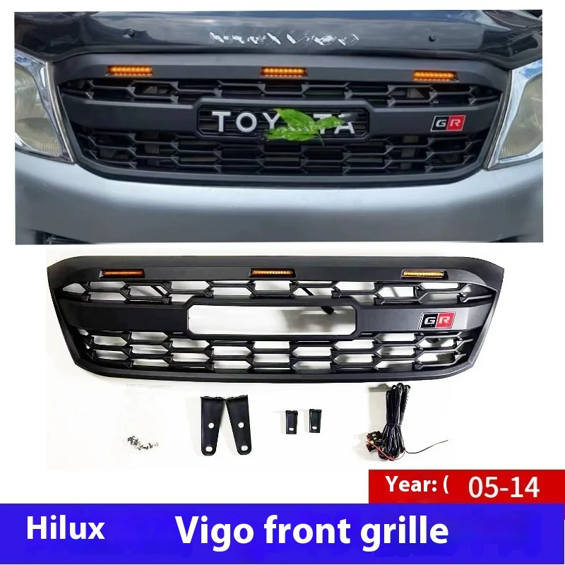 

High Quality For Toyota Hilux VIGO Grille 2005-2014 Car Front Mesh with Lights