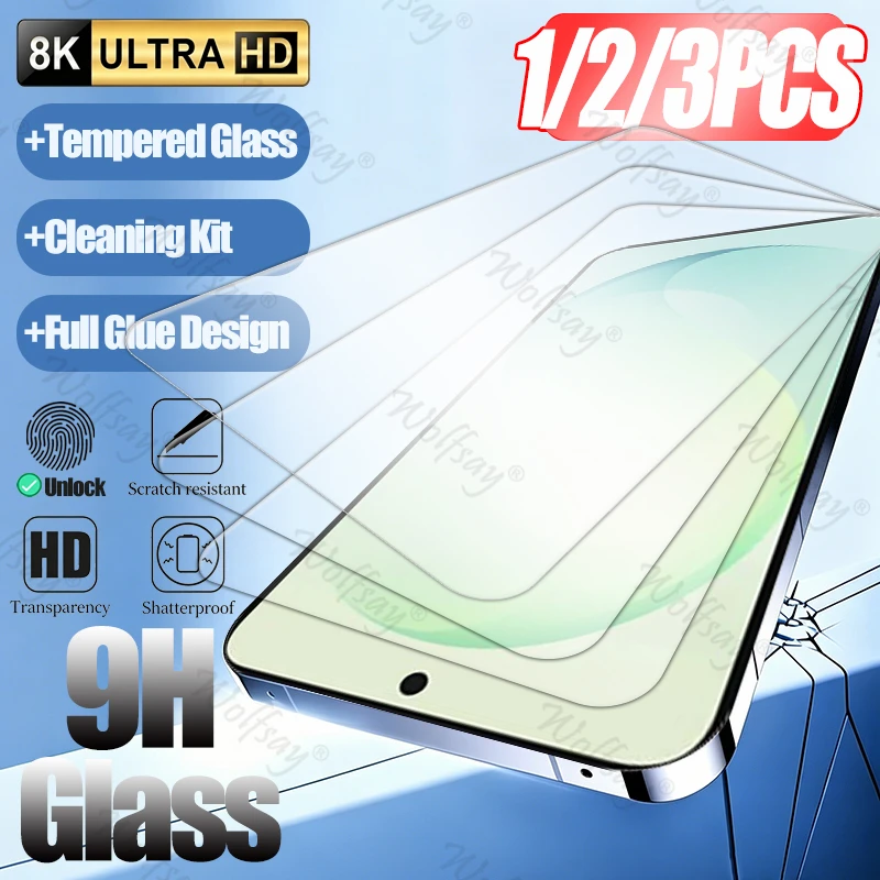 3/2/1PCS Tempered Glass For Samsung Galaxy S26 FE Screen Protector Samsung Galaxy S26 FE Full Glue Phone Glass For Galaxy S26 FE
