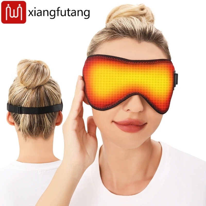 Heating Massage Eye Mask Warm Compress 3 Temperature Levels Electric Heated Eye Pad Wrap for Dry Eyes Relief and Improved Sleep