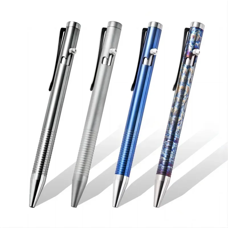 EDC Titanium Bolt Action Ballpoint Office Business Writing Signature Pocket Pen