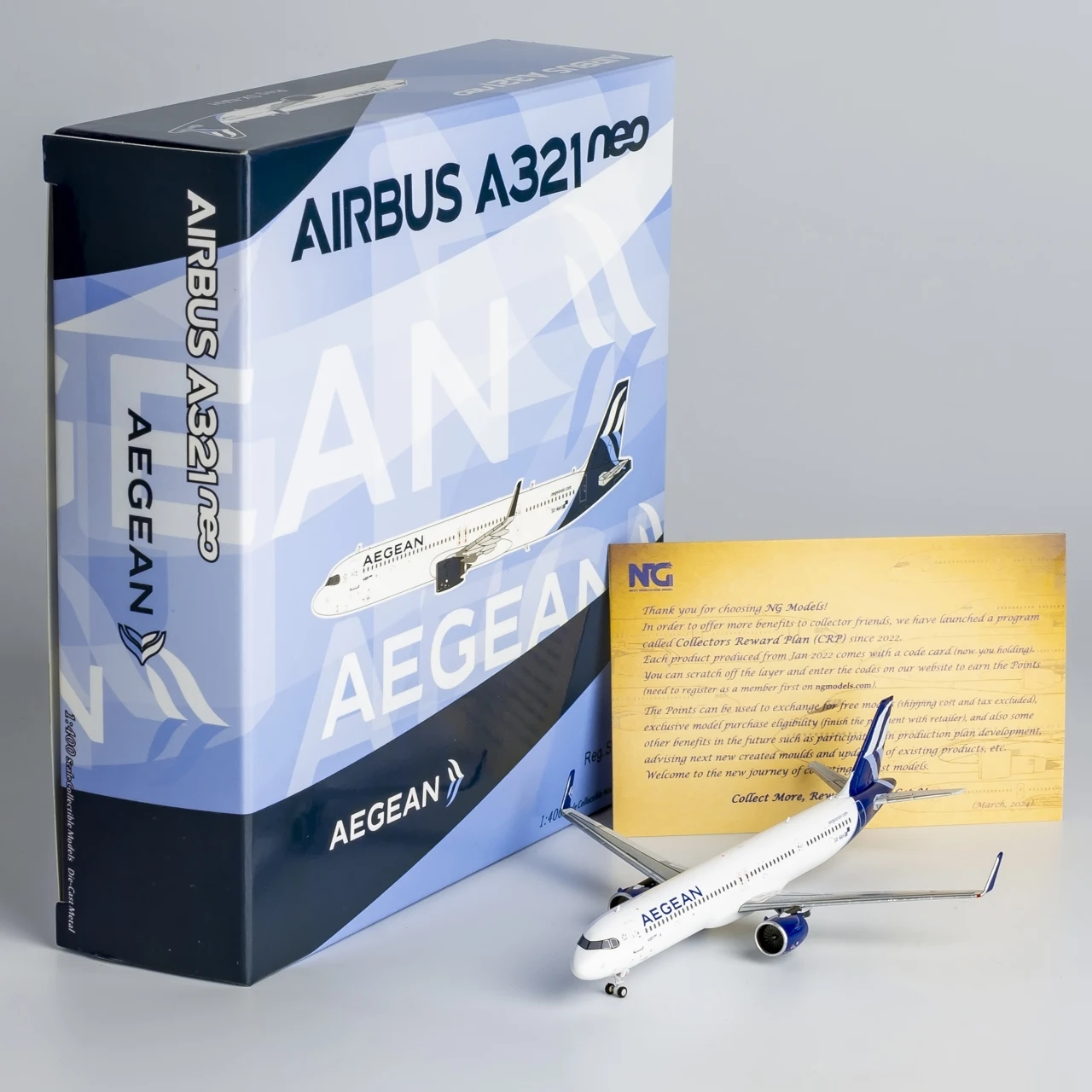 13081 Alloy Collectible Plane Gift NG Model 1:400 Aegean Airlines 