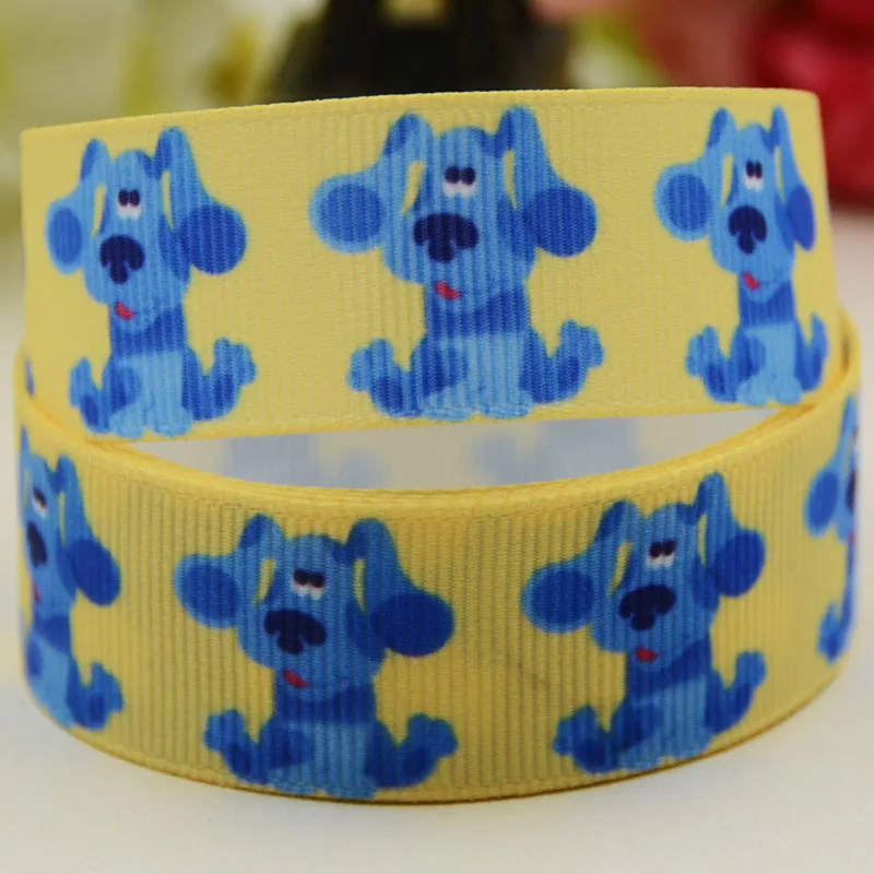 22mm 25mm 38mm 75mm  blues clues Cartoon Character printed Grosgrain Ribbon party decoration satin ribbons OEM 10 Yards